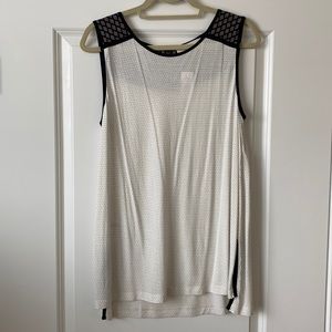 Loft | White and Navy Dot Sleeveless